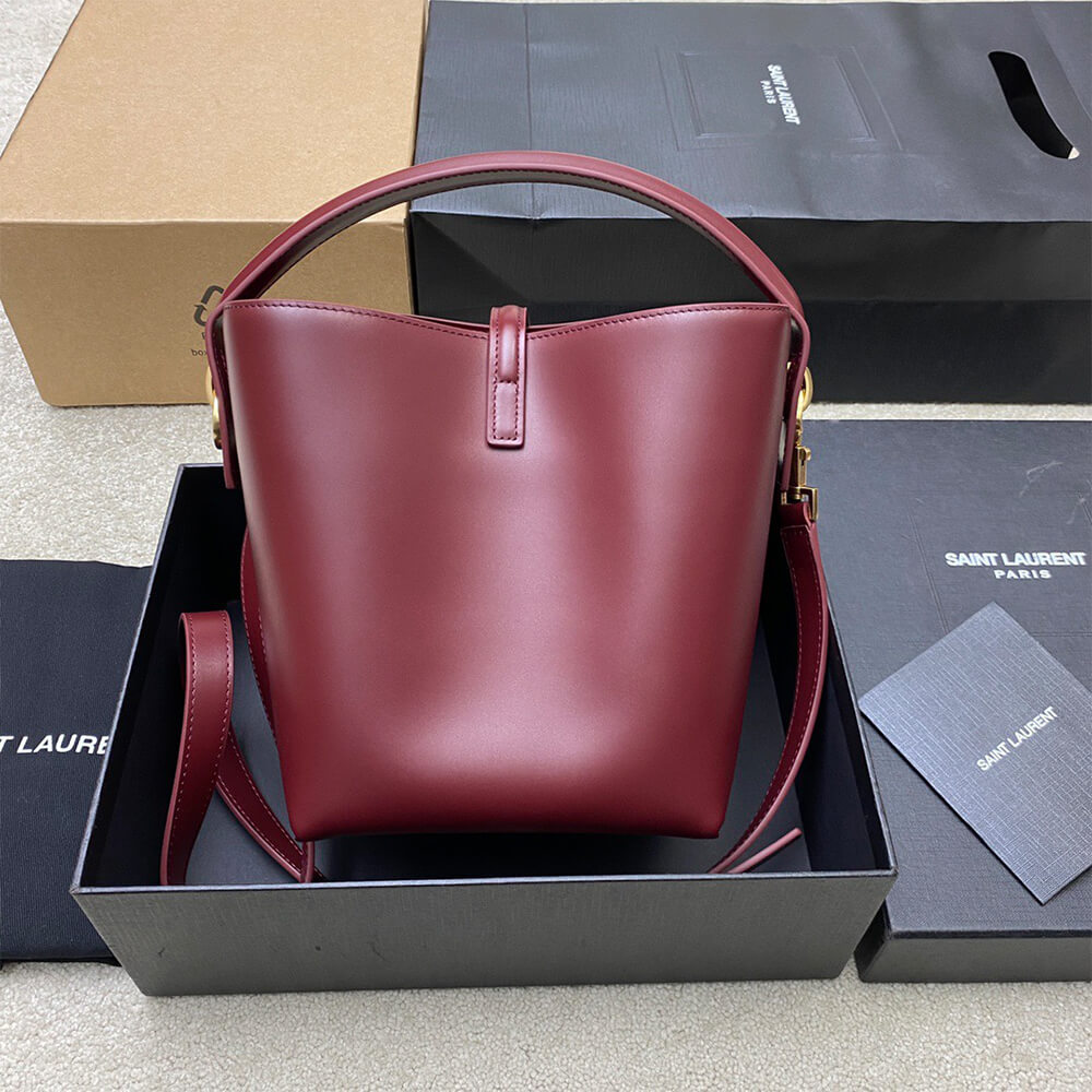 Burgundy YSL LE 37 small in shiny leather - Image 4