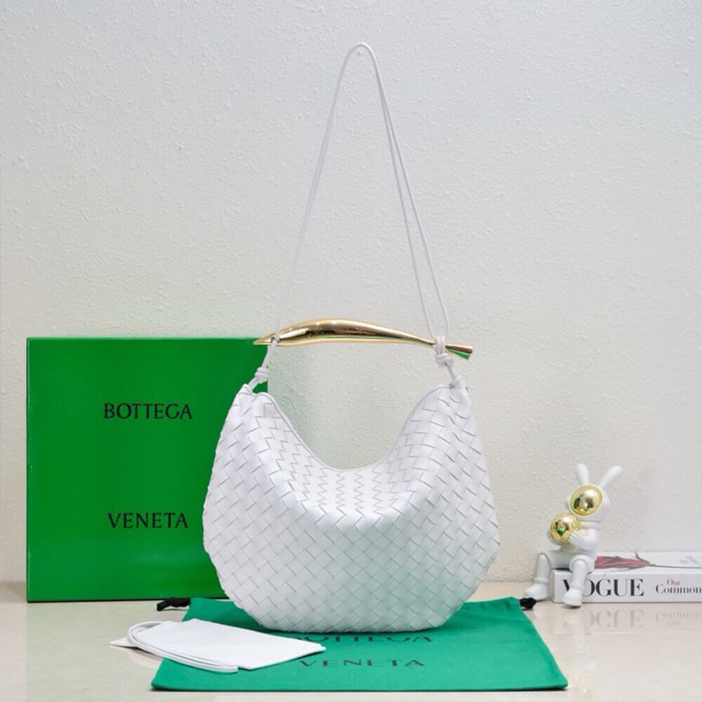 White Bottega Veneta Medium Sardine Handbag - Image 4
