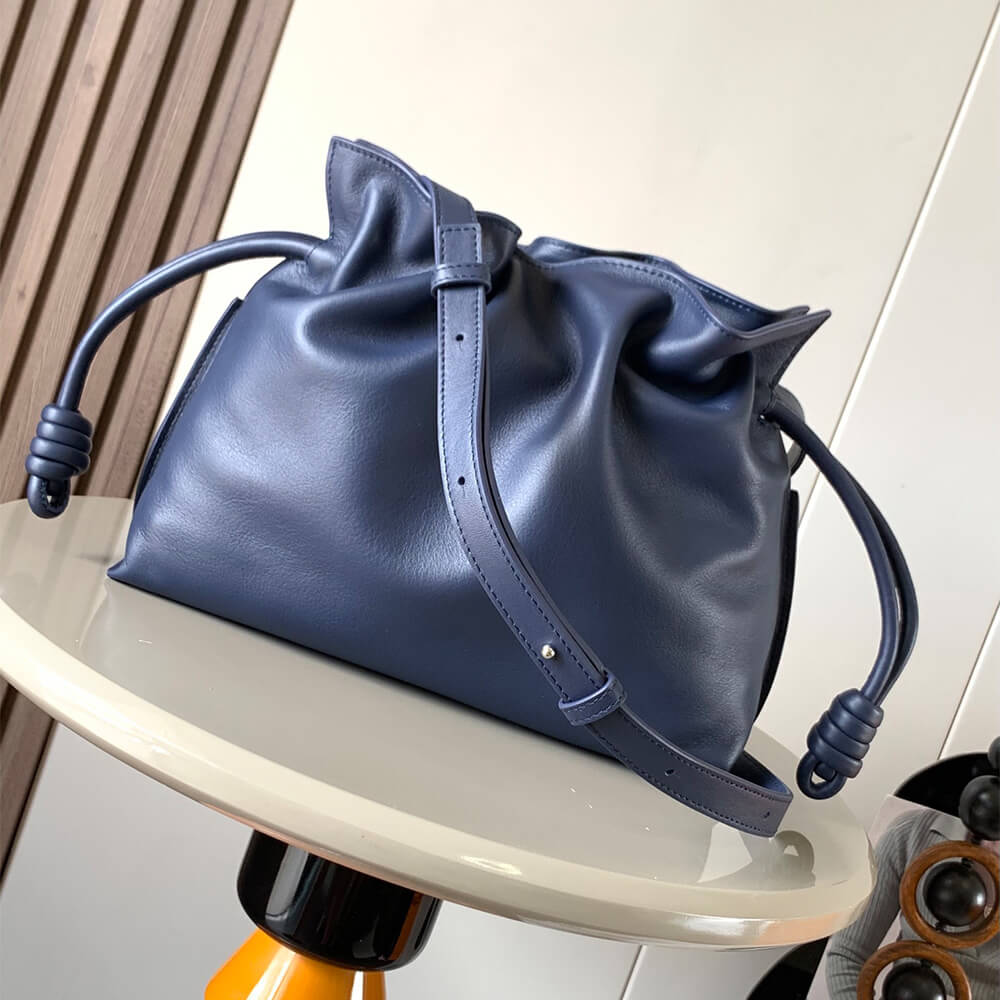 Blue LOEWE Medium Flamenco clutch in nappa calfskin (HIGH-END GRADE) - Image 4