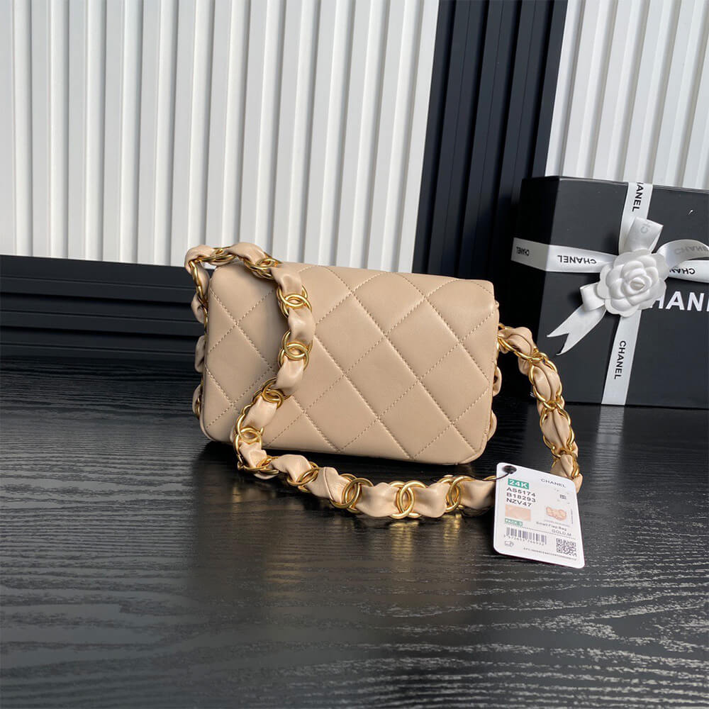 Beige CHANEL Small Flap Bag (high-end grade) - Image 4