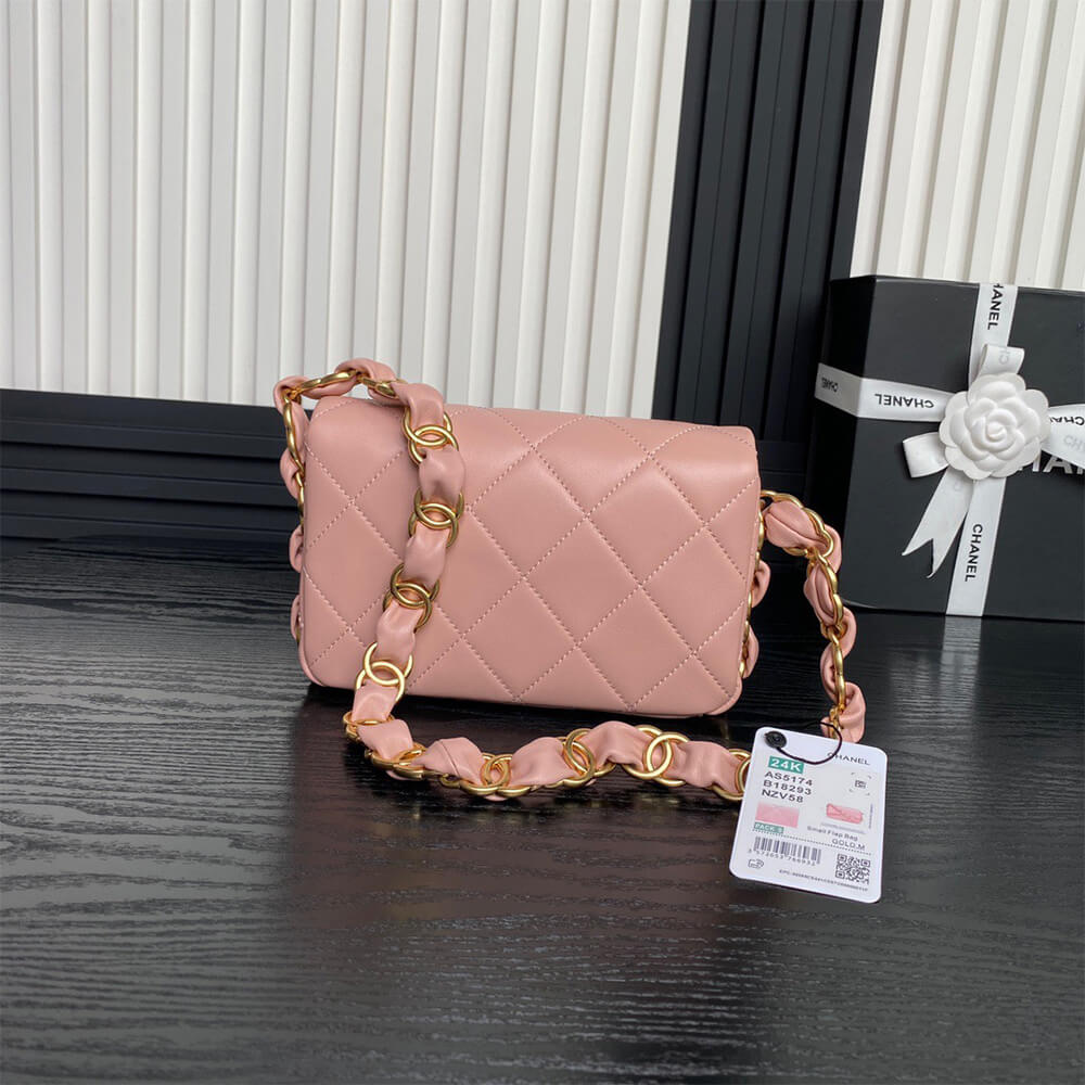 Pink CHANEL Small Flap Bag (high-end grade) - Image 4