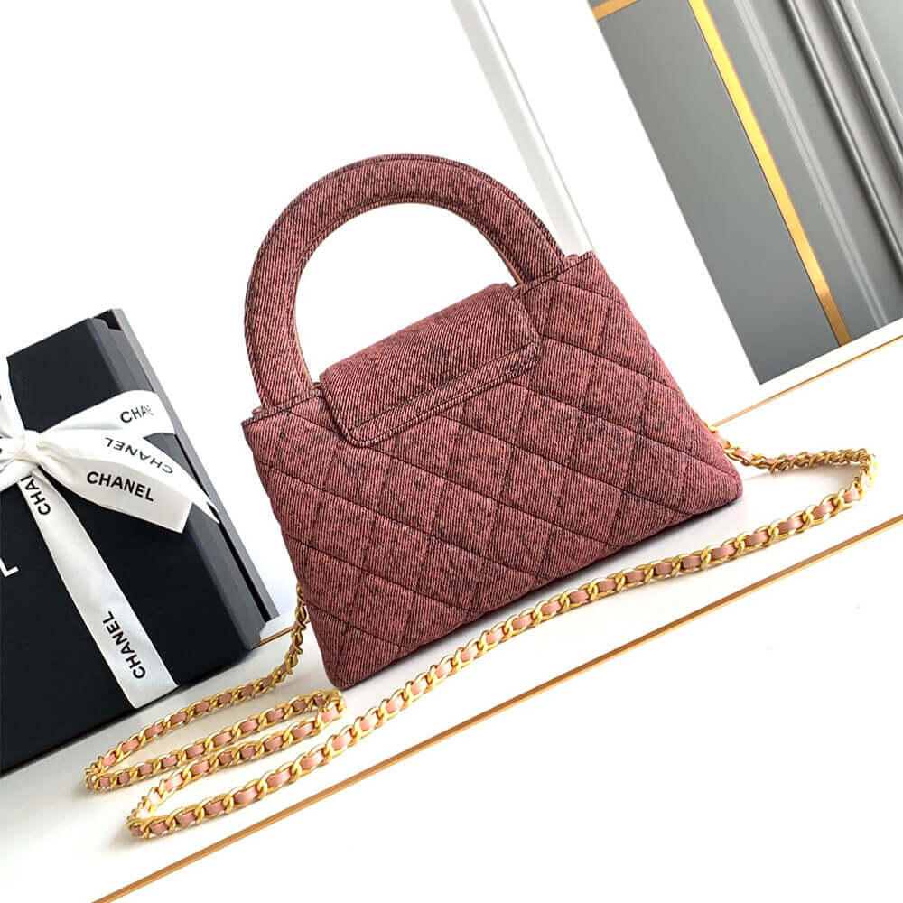 Orange & Black Chanel Mini Shopping Bag (high-end grade) - Image 4