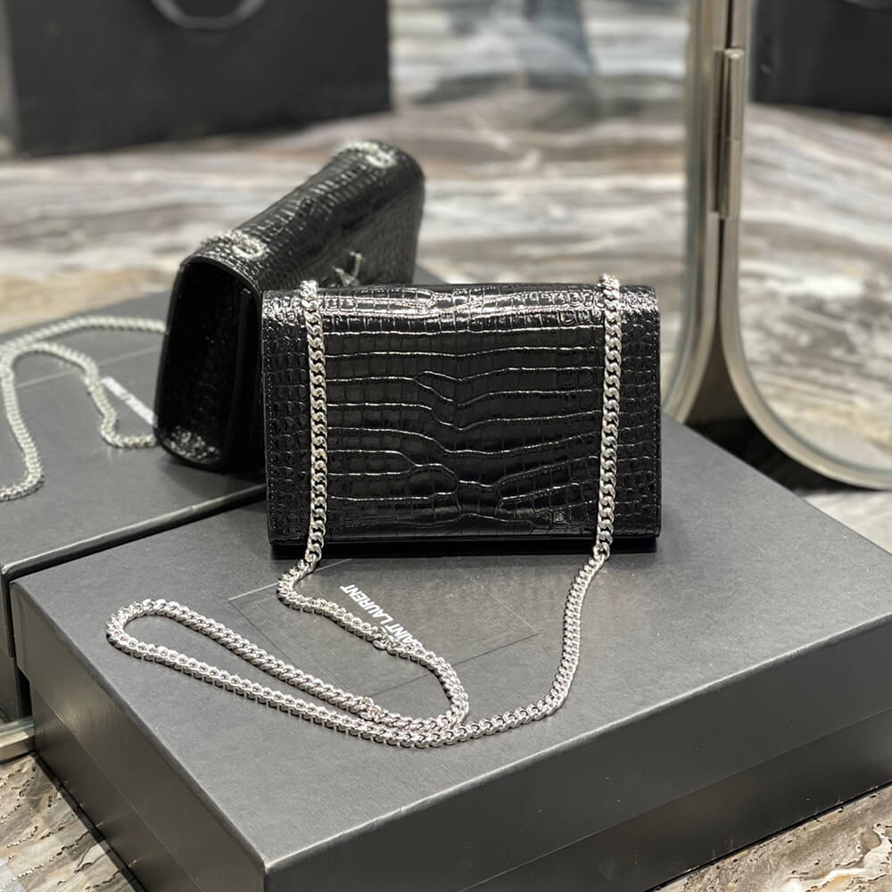 Calfskin YSL KATE EMBOSSED SHOULDER BAG - Image 4