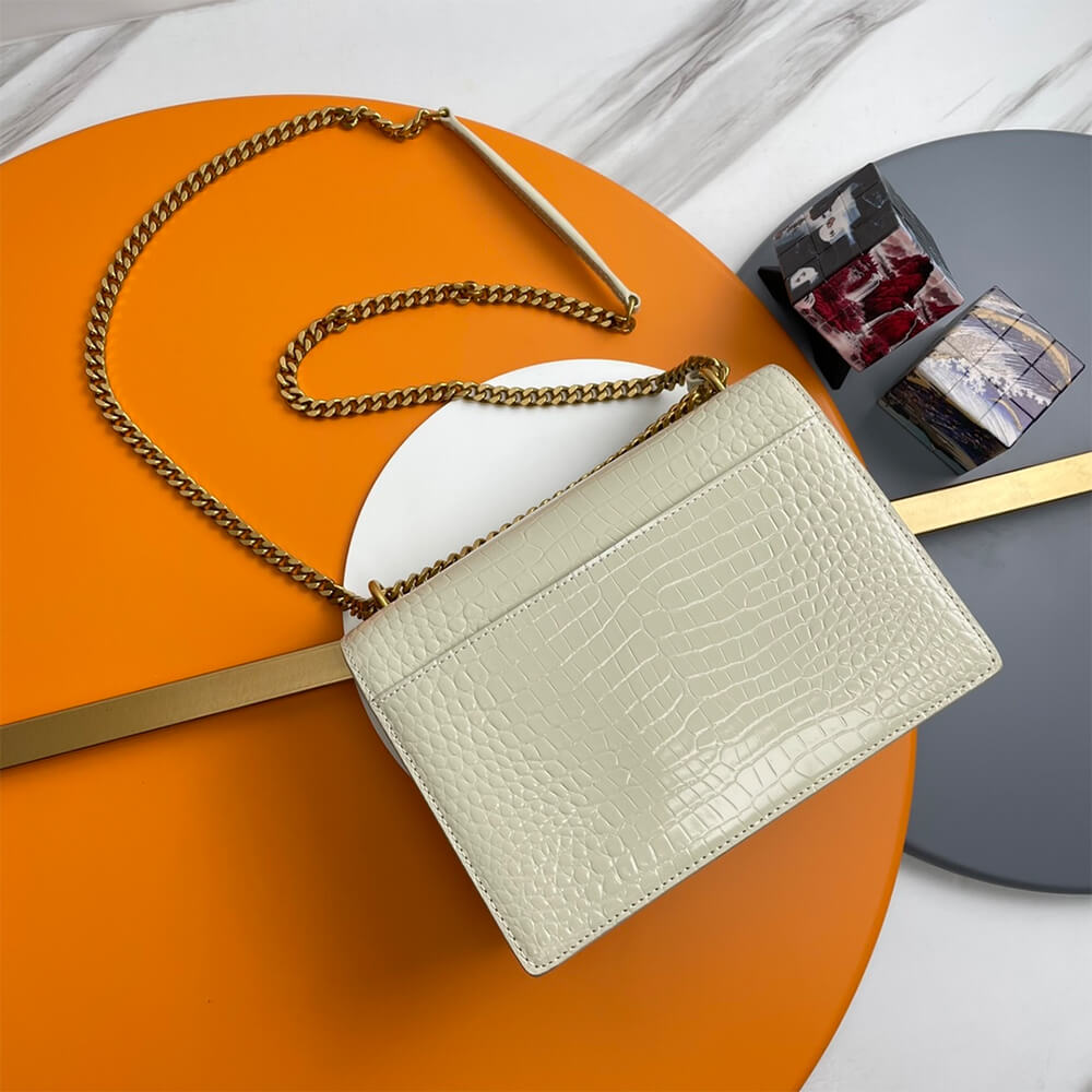 black YSL Crocodile-embossed leather SUNSET Medium - Image 4