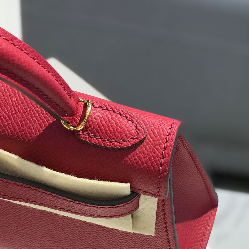 Ruby Red Hermes Mini Kelly II (High-end Grade) - Image 5