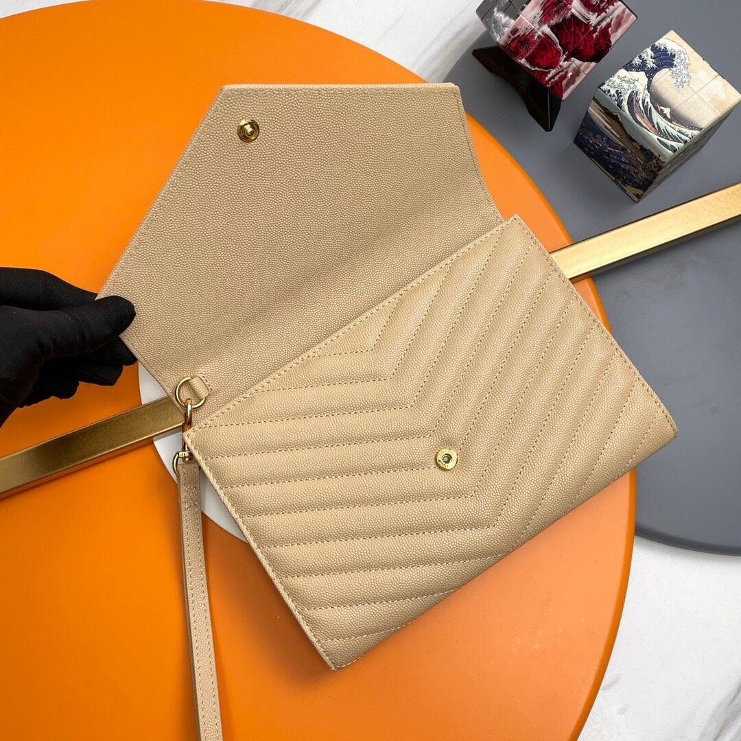 dark YSL CASSANDRE matelasse leather flap clutch - Image 5