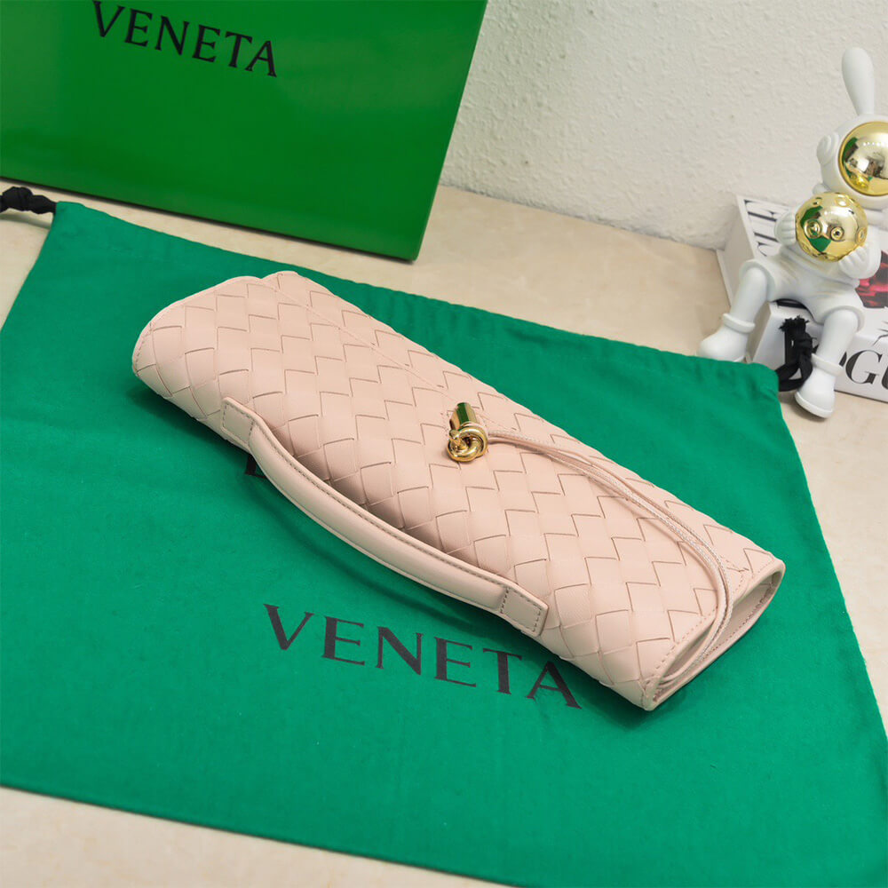 Powder pink Bottega Veneta Andiamo Clutch (HIGH-END GRADE) - Image 5