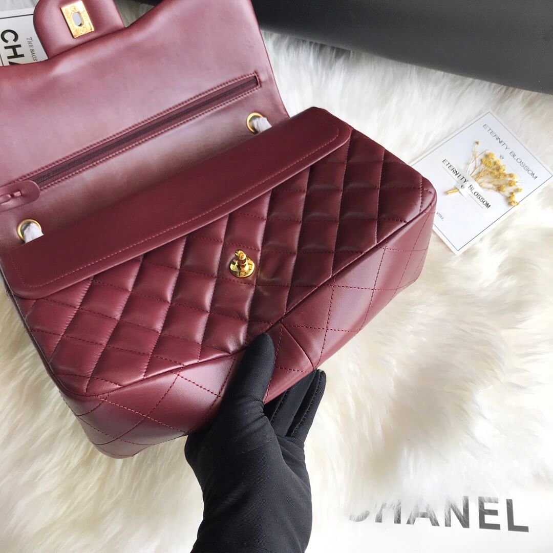 Claret CHANEL LARGE CLASSIC HANDBAG (High-end grade) - Image 5