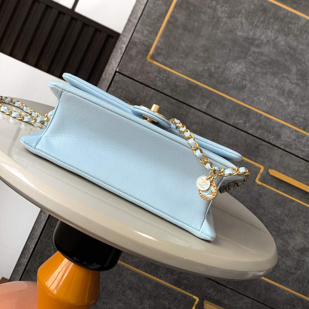 Light Blue CHANEL Small Flap Bag (high-end grade) - Image 5