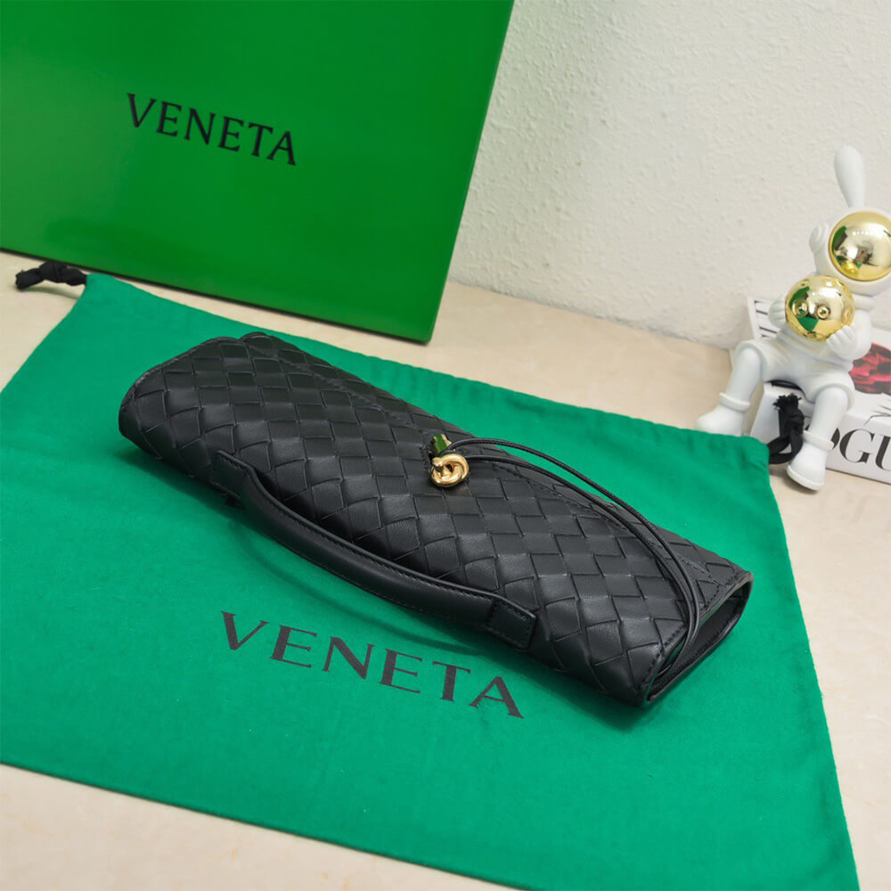 Black Bottega Veneta Andiamo Clutch (HIGH-END GRADE) - Image 5