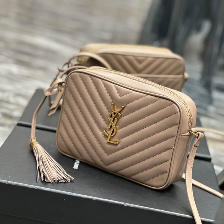 ROSY SAND YSL LOU CAMERA BAG IN QUILTED LEATHER - Image 5