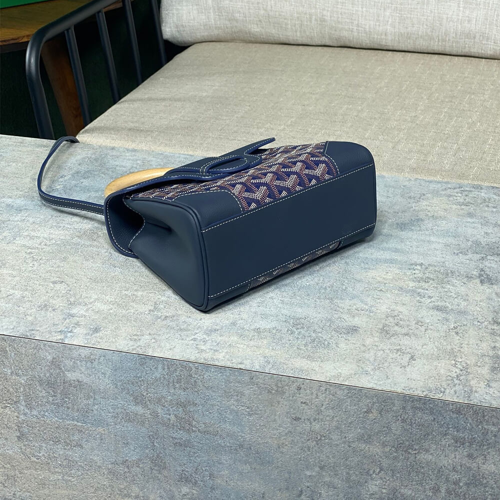 Navy Blue Goyard Saigon Souple Mini Bag - Image 5