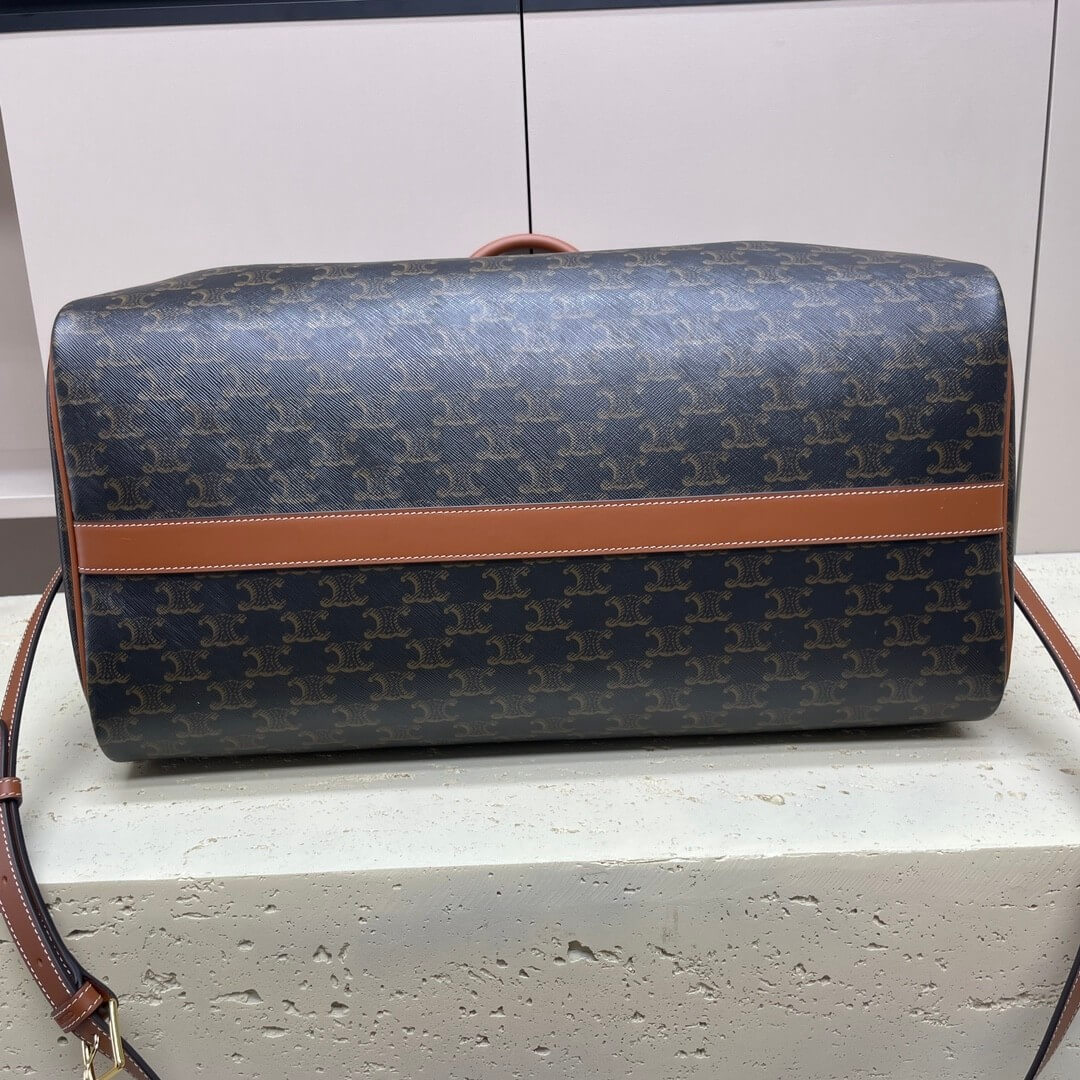 CELINE Medium duffle bag in logo-print calfskin - Image 5