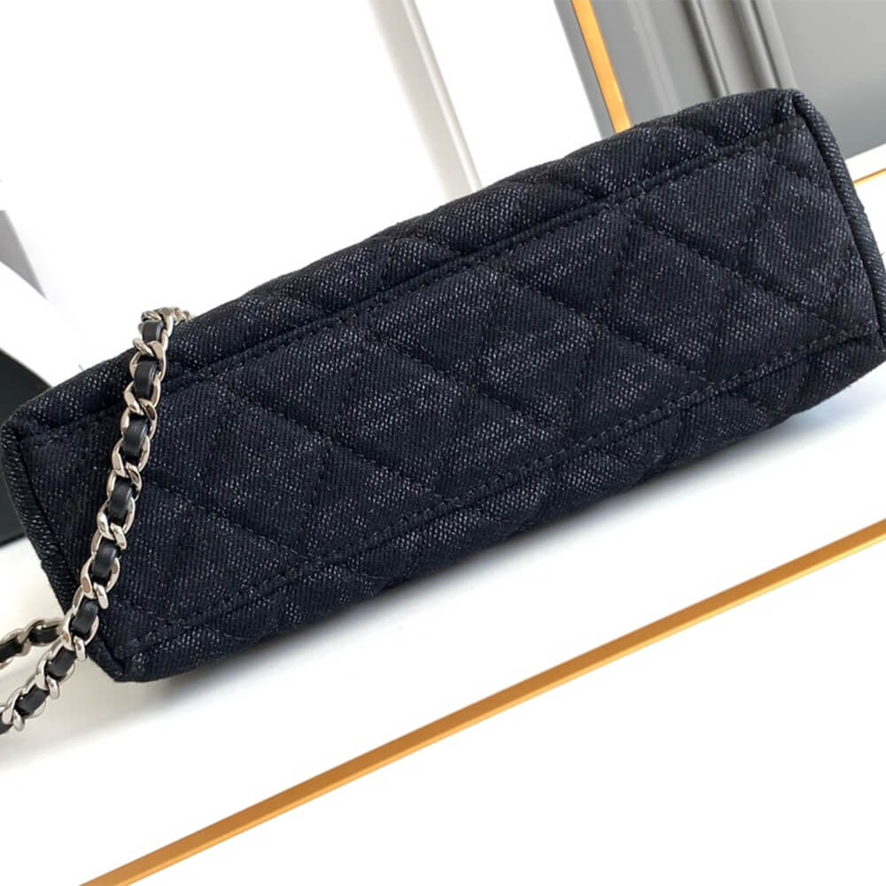 Black & Gray Chanel Mini Shopping Bag (high-end grade) - Image 5