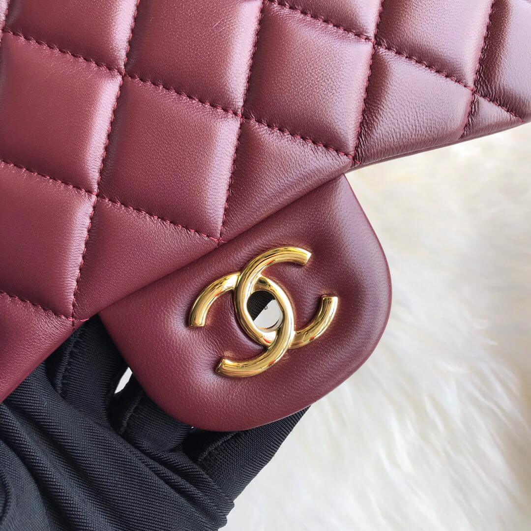 Claret CHANEL LARGE CLASSIC HANDBAG (High-end grade) - Image 6