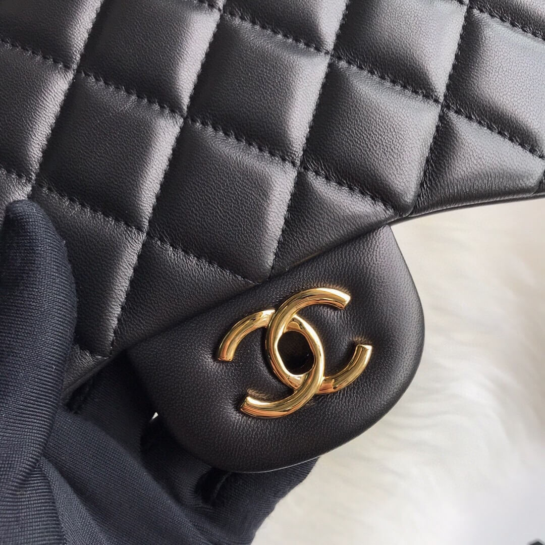 Black CHANEL LARGE CLASSIC HANDBAG (High-end grade) - Image 6