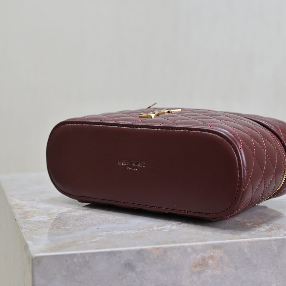 Red YSL GABY lambskin cosmetic Bag - Image 6