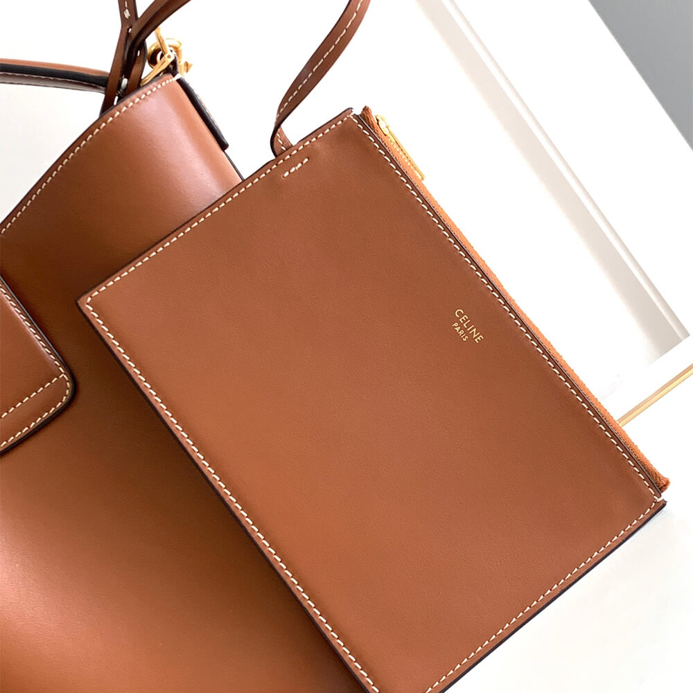 Tan CELINE LOUISE Medium Bag in Smooth Calfskin - Image 6