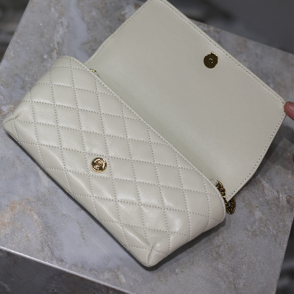 White wine YSL GABY chain phone holder in lambskin - Image 6