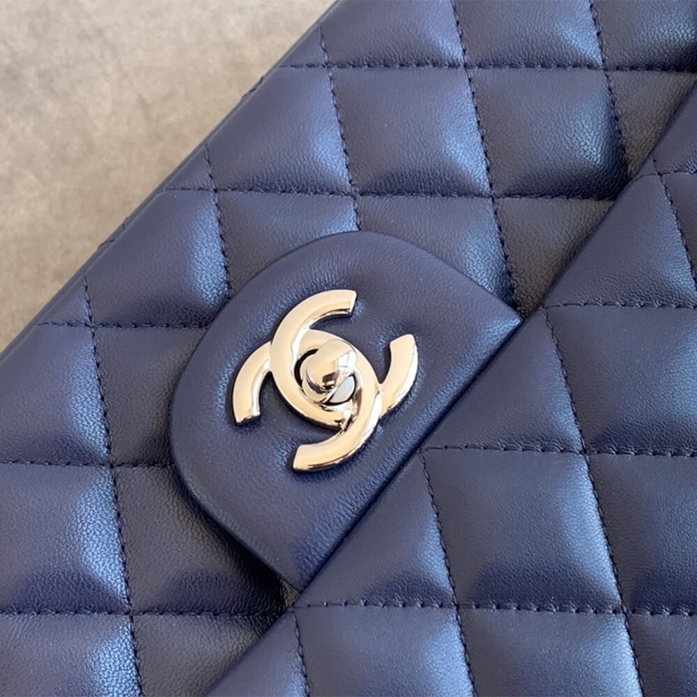 Dark Blue CHANEL CLASSIC 11.12 HANDBAG (high-end grade) - Image 6