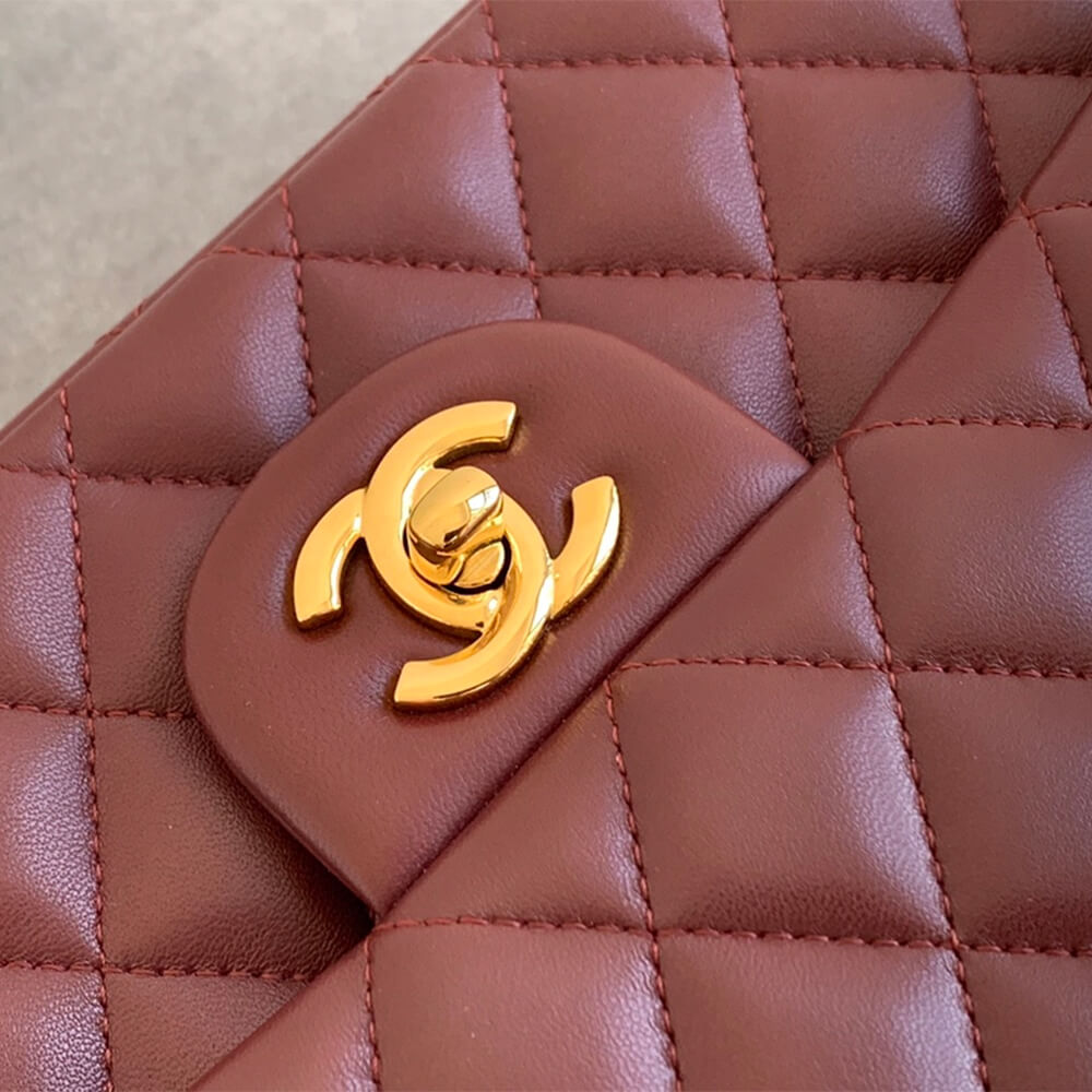 Burgundy CHANEL CLASSIC 11.12 HANDBAG (high-end grade) - Image 6