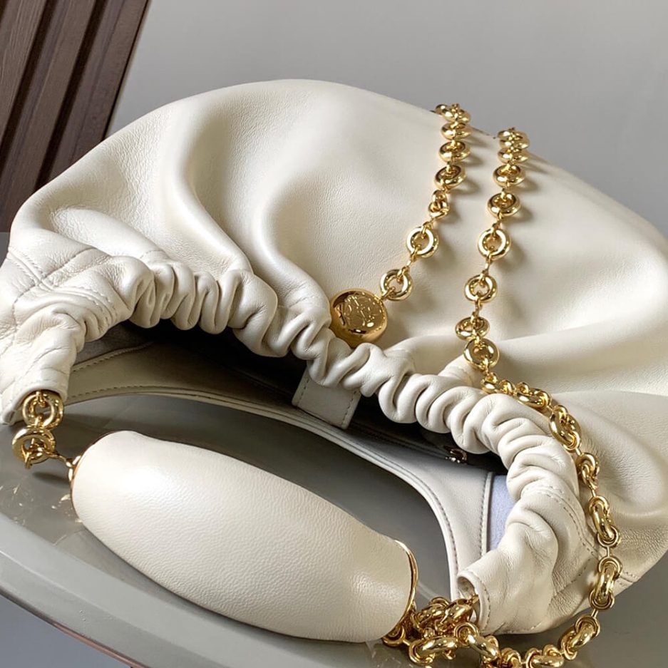 Cream White Loewe Small Squeeze bag in nappa lambskin - Image 6