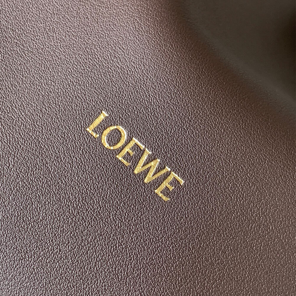 Chocolate LOEWE Medium Flamenco clutch in nappa calfskin (HIGH-END GRADE) - Image 6