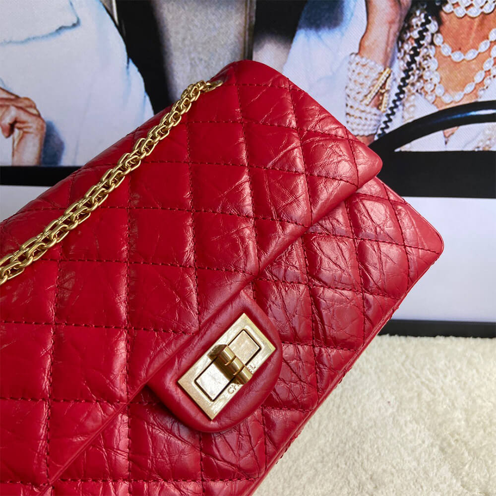 Red CHANEL LARGE 2.55 HANDBAG (high-end grade) - Image 6