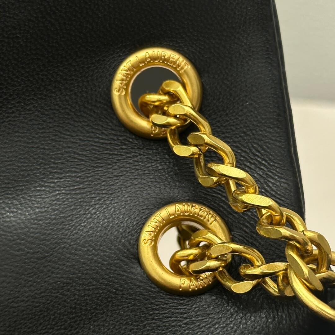 Black YSL CALYPSO small in plunged lambskin - Image 6