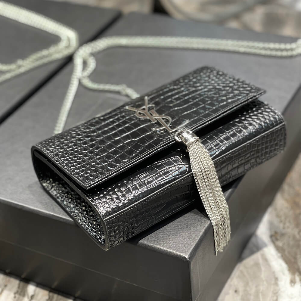 Calfskin YSL KATE EMBOSSED SHOULDER BAG - Image 6