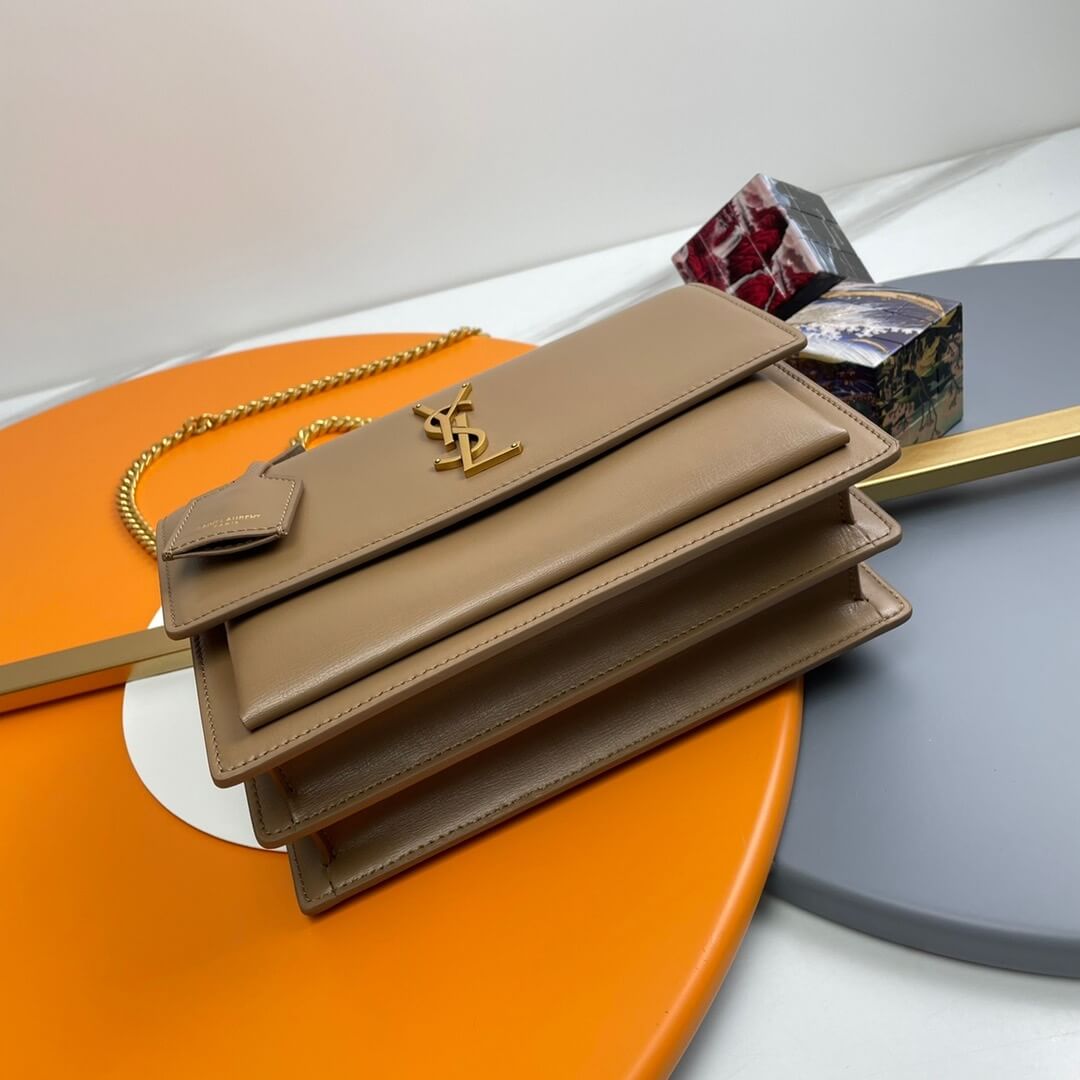 dark YSL sunset medium leather shoulder bag - Image 6