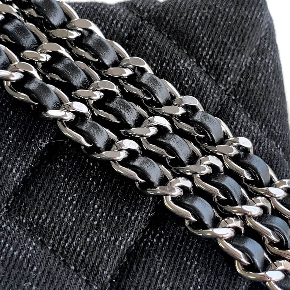 Black & Gray Chanel Mini Shopping Bag (high-end grade) - Image 6