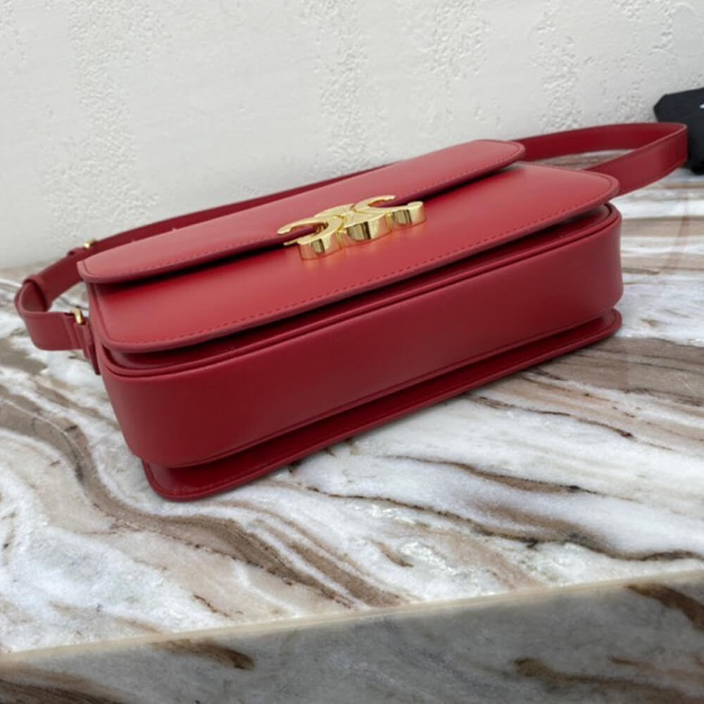 Red CELINE CLASSIQUE TRIOMPHE BAG IN CALFSKIN - Image 6