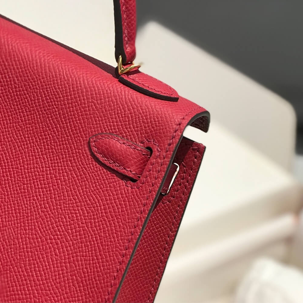 Ruby Red Hermes Mini Kelly II (High-end Grade) - Image 7