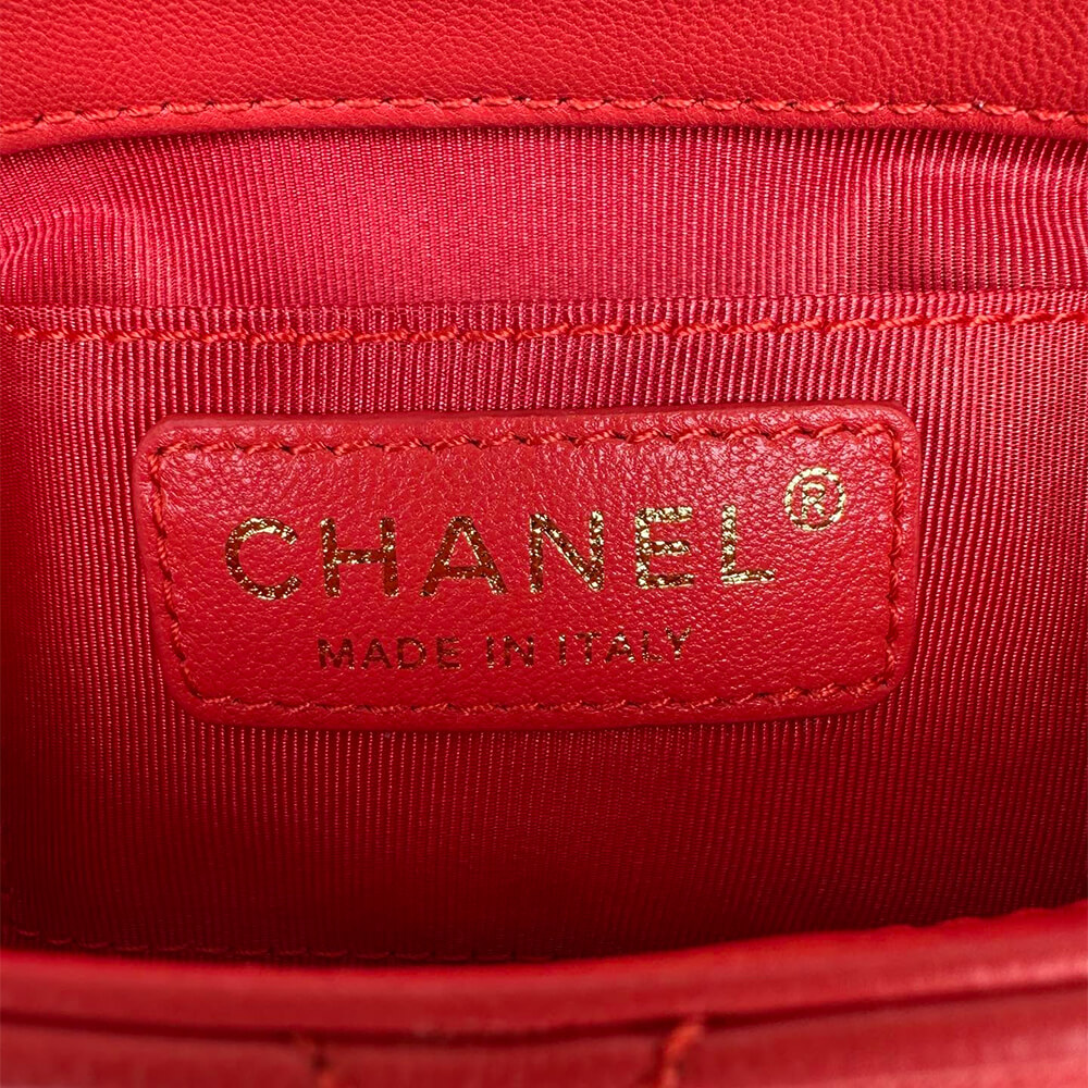 Red Chanel MINI FLAP BAG - Image 7