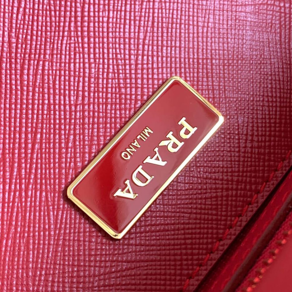 Fiery Red Medium Prada Galleria Saffiano leather bag - Image 7