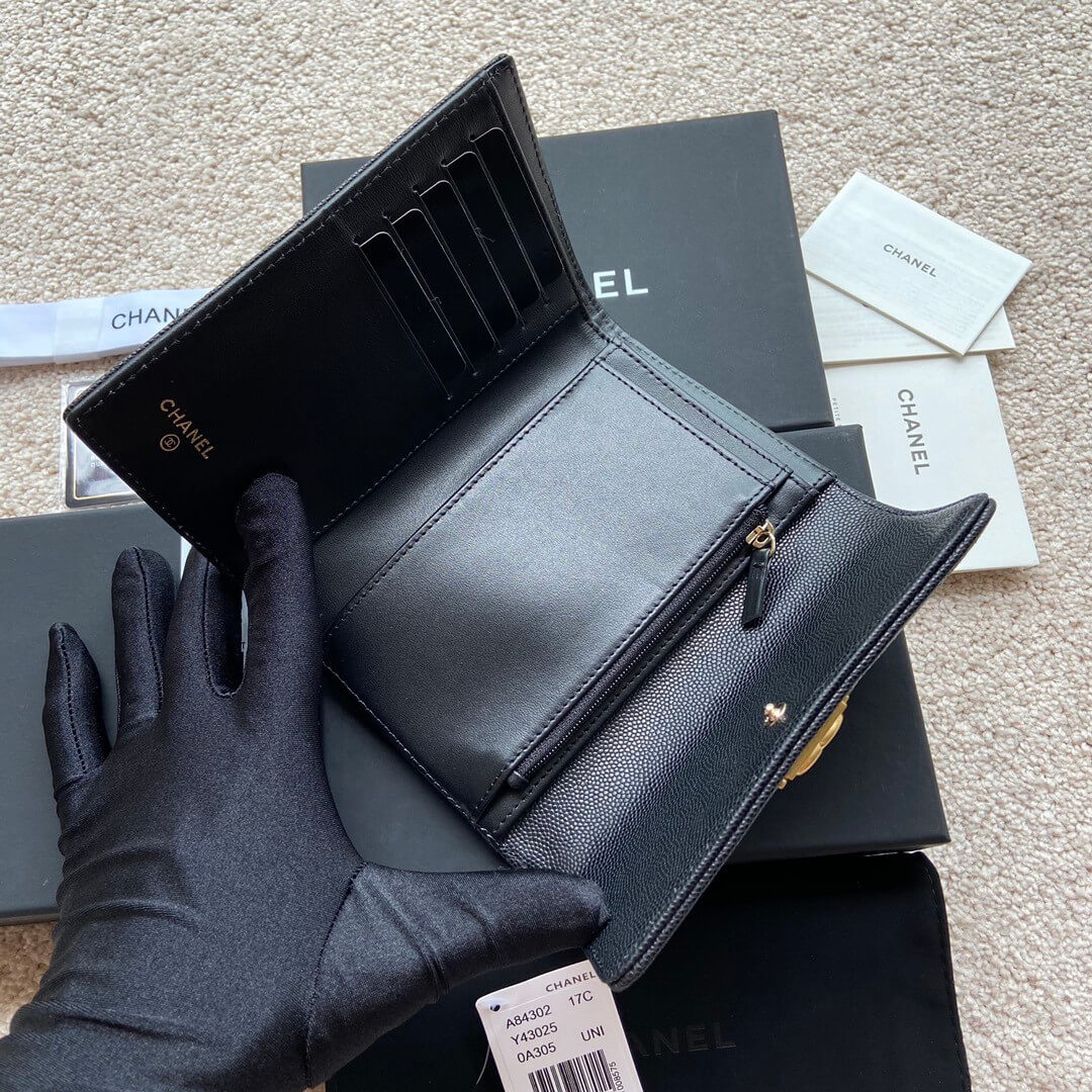Black Chanel boy long wallet - Image 7