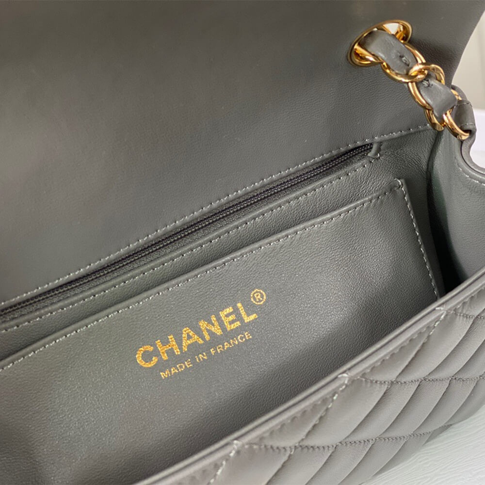 Gray Chanel Mini Flap Bag (high-end grade) - Image 7