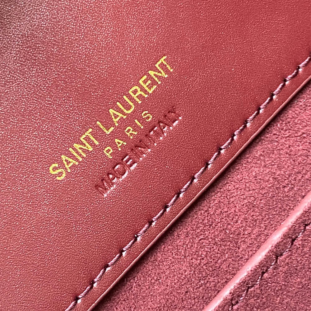 Burgundy YSL LE 37 small in shiny leather - Image 7