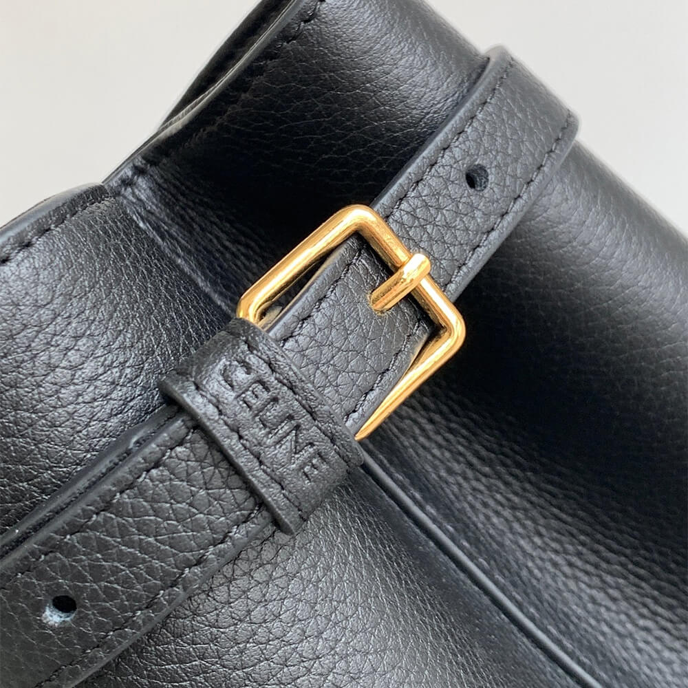 Black CELINE CABAS ANA?S Medium bag in grained calfskin - Image 7