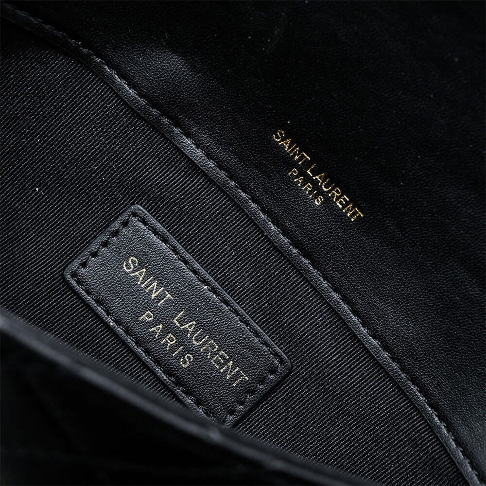 Black YSL GABY chain phone holder in lambskin - Image 7