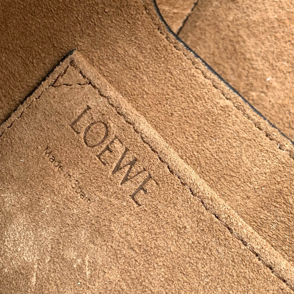 Tan Loewe Small Gate bag in soft calfskin and jacquard - Image 7