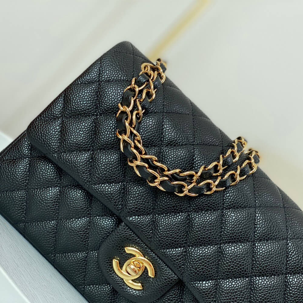 Black Caviar Chanel Classic handbag medium (High-end grade) - Image 7