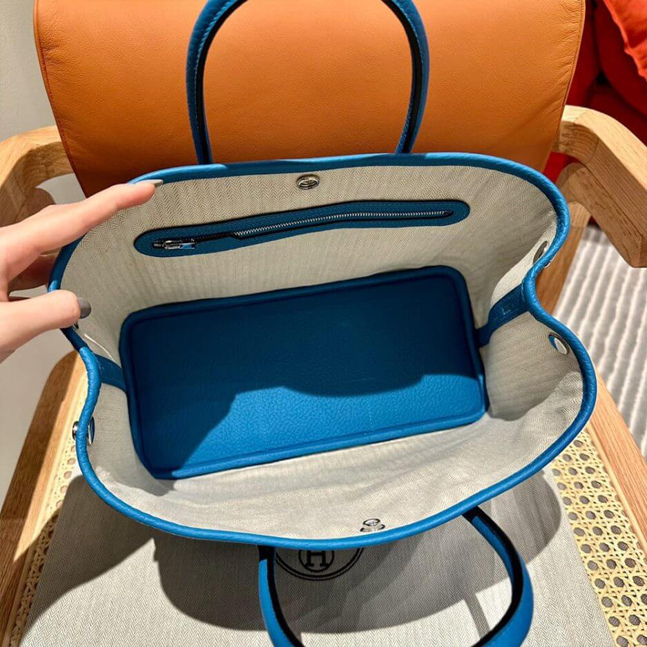 Blue Hermes Garden Party 30 Bag - Image 7