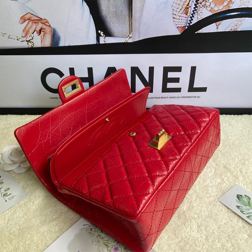 Red CHANEL LARGE 2.55 HANDBAG (high-end grade) - Image 7