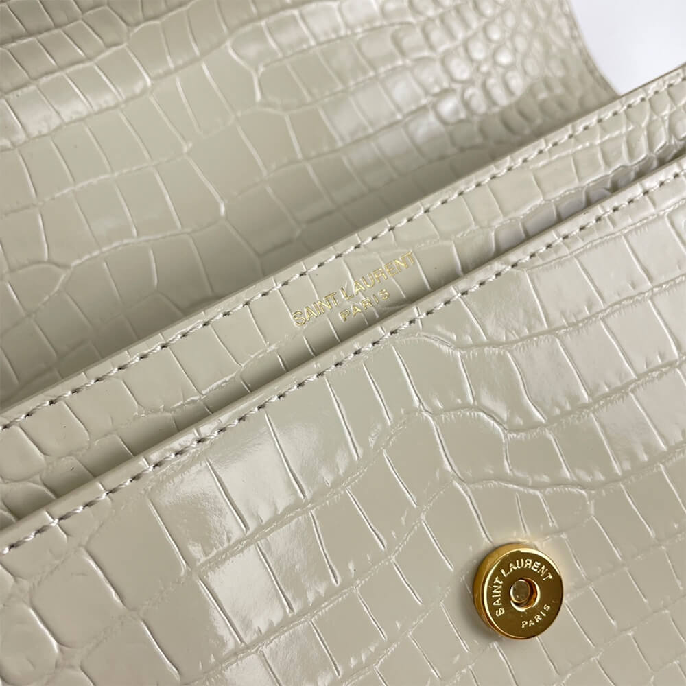 black YSL Crocodile-embossed leather SUNSET Medium - Image 7