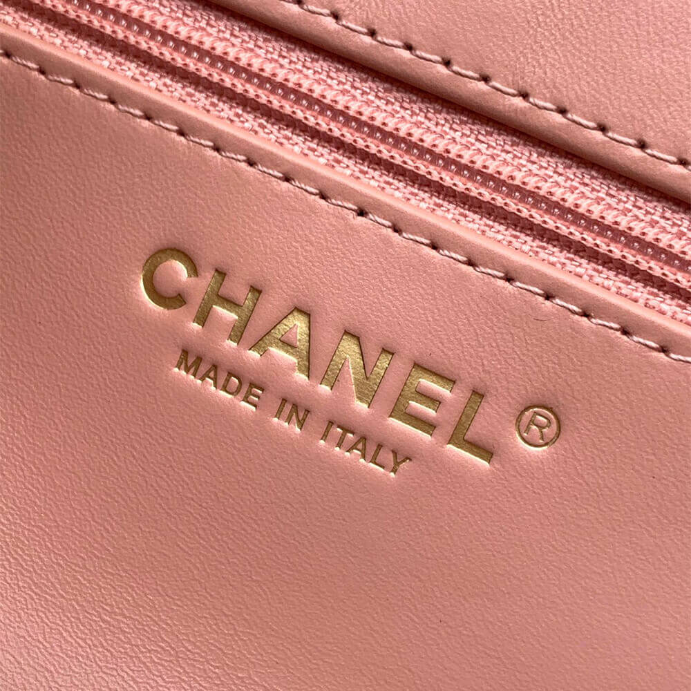 Orange & Black Chanel Mini Shopping Bag (high-end grade) - Image 7