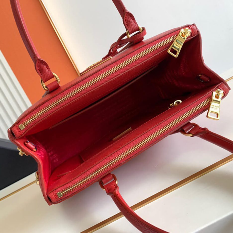 Fiery Red Medium Prada Galleria Saffiano leather bag - Image 8