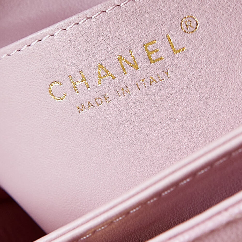 Pink lychee pattern Chanel Small Handbag (high-end grade) - Image 8