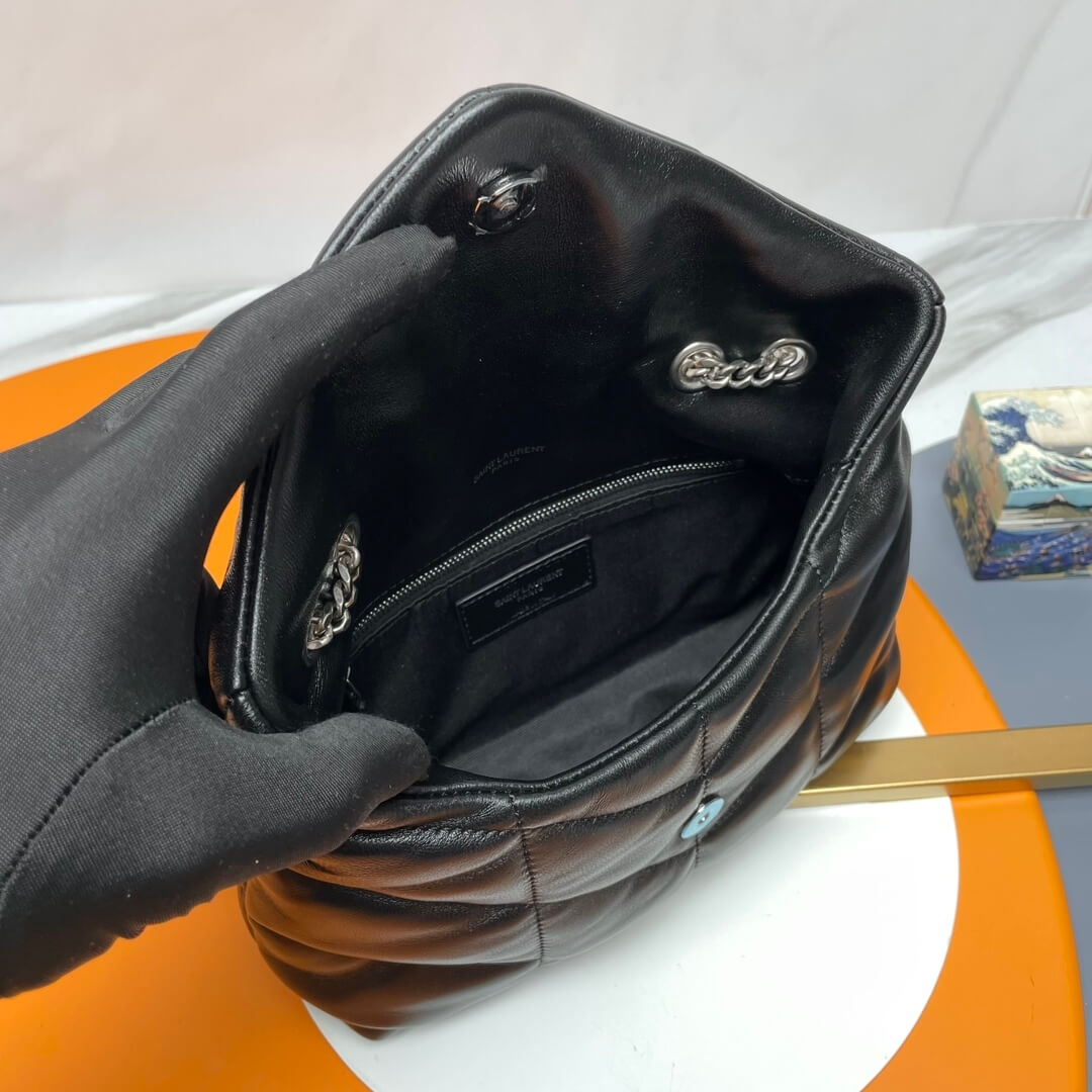 Black YSL Toy Puffer in lambskin - Image 8